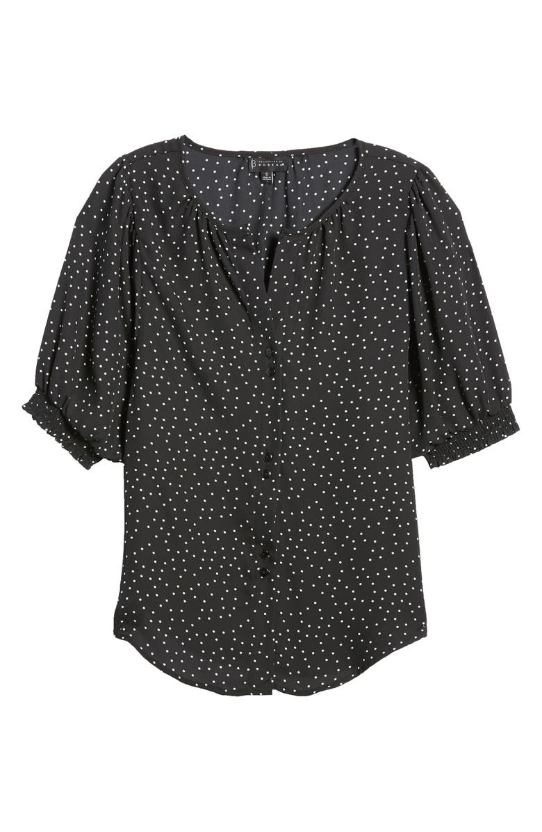 Bobeau Valerie Dotted Puff Sleeve Blouse, Alternate, color, 
