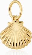 Oradina 14K Yellow Gold Seashell Pendant Charm