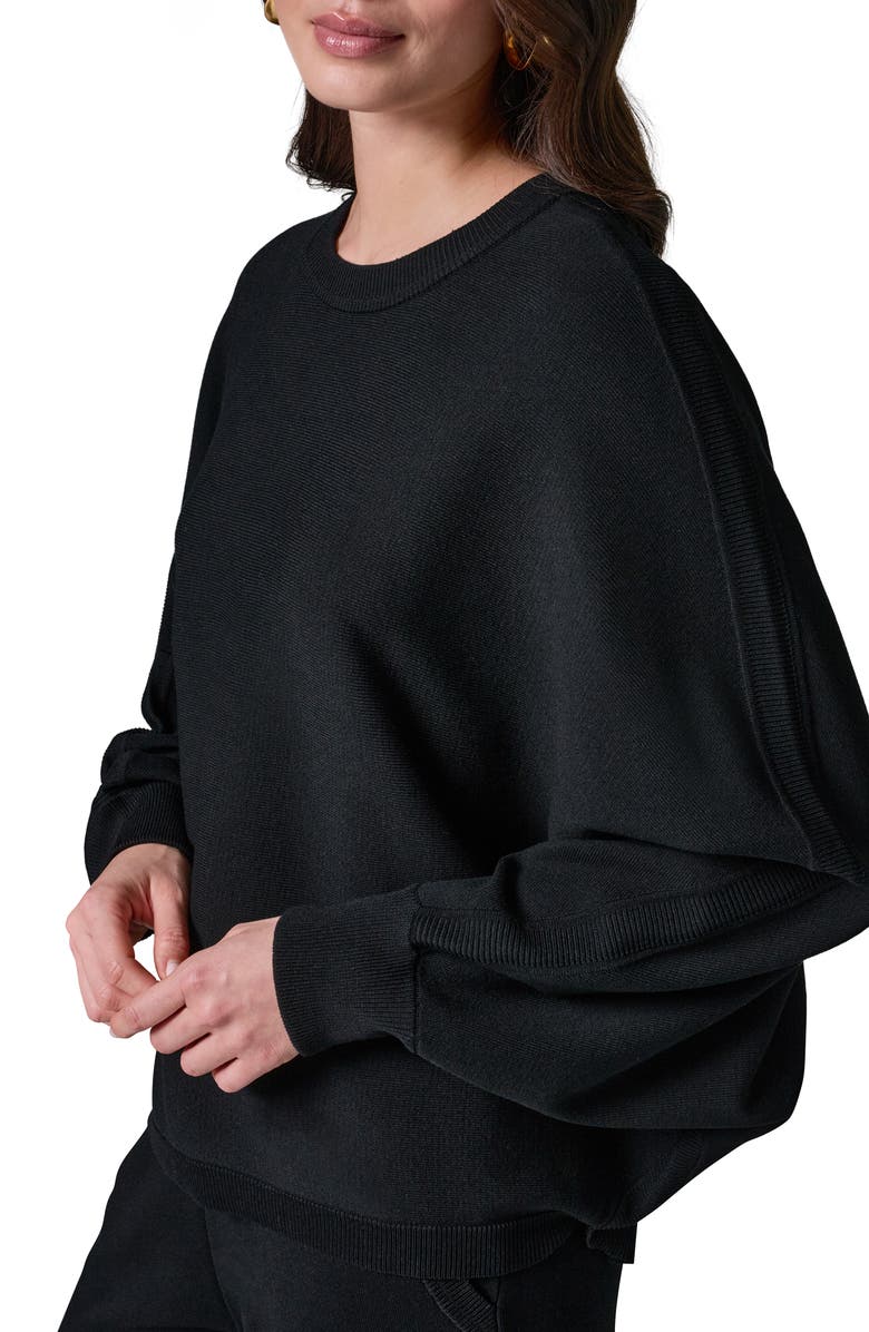 Donna Karan New York Dolman Sleeve Milano Knit Sweater, Alternate, color, Black
