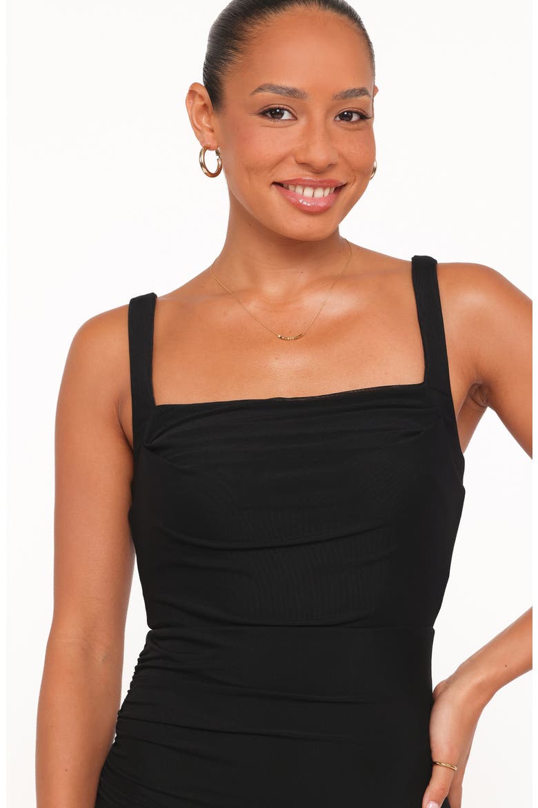 Eira Ruched Sleeveless Maxi Dress, Alternate, color, BLACK