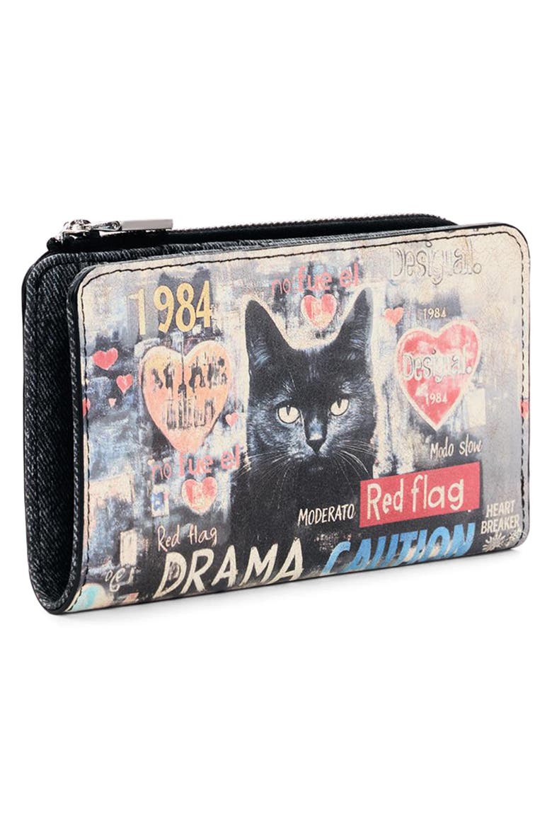 Medium Printed Zip Around Wallet, Alternate, color, IVORY MULTI