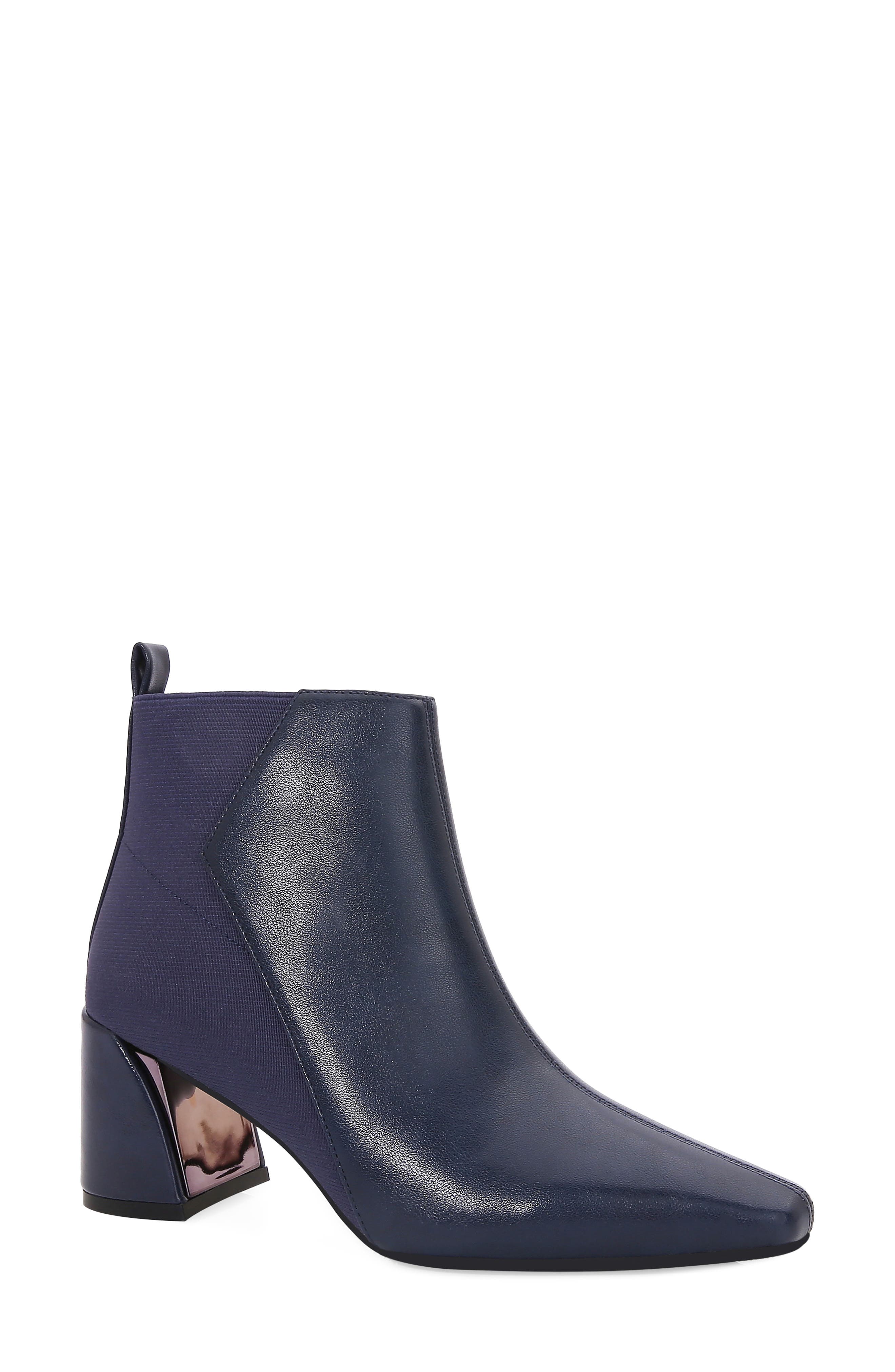 River Faux Leather Bootie, Main, color, NAVY
