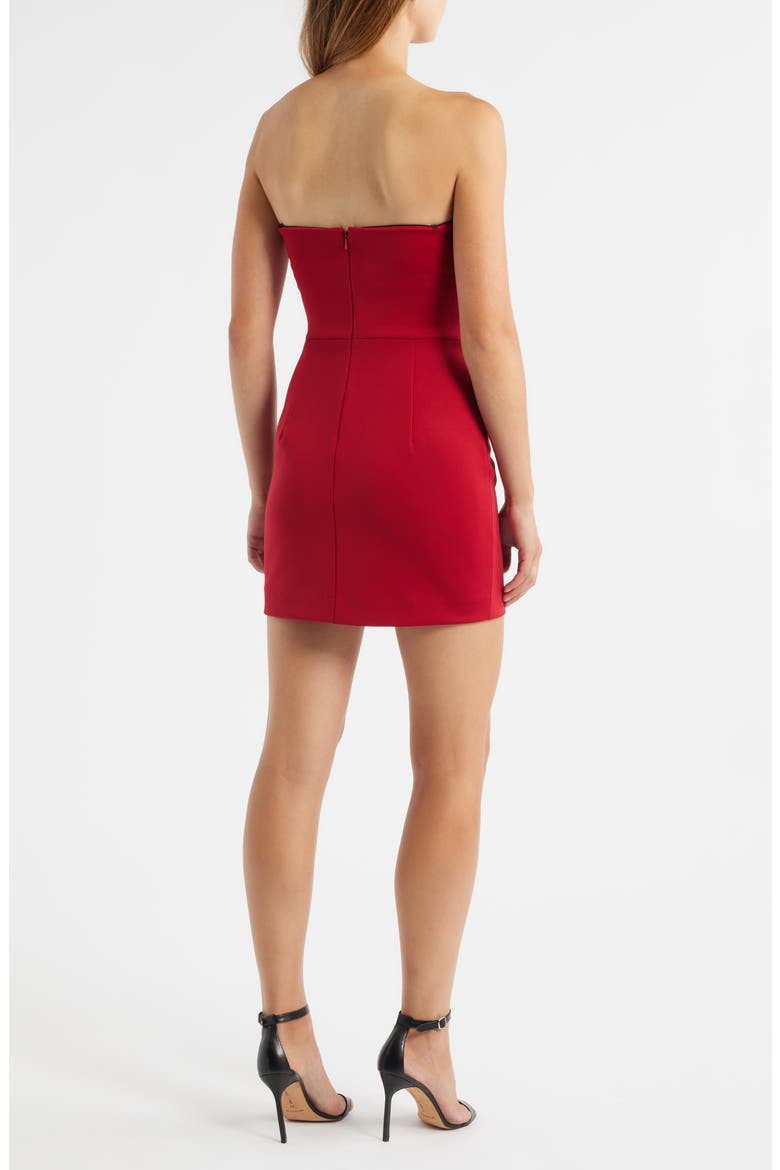 Leonora Strapless Minidress, Alternate, color, CRIMSON