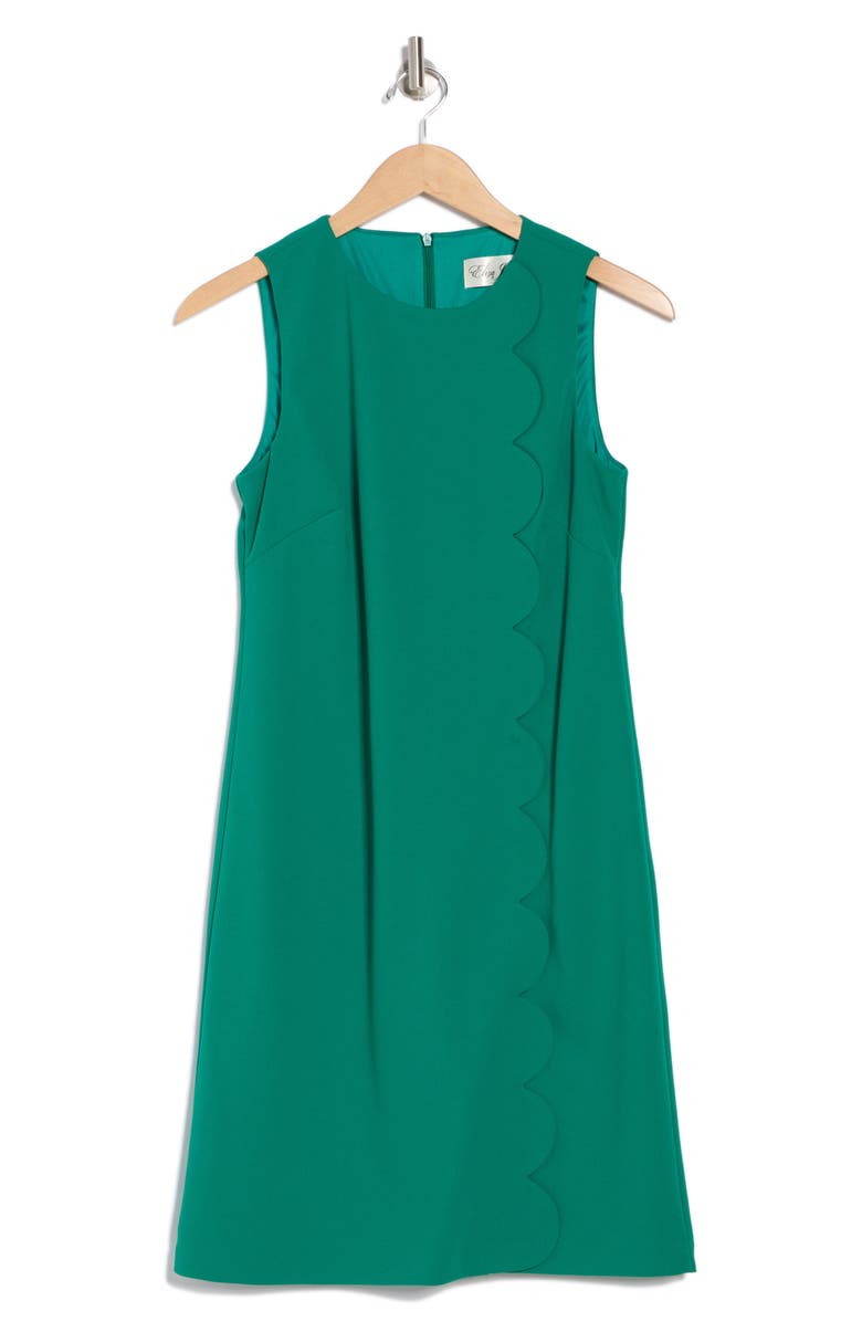 Eliza J Sleeveless Scalloped Shift Dress, Alternate, color,
