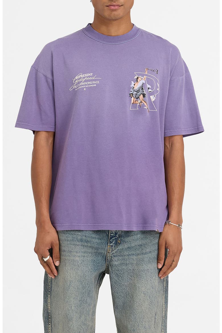 Cotton Graphic T-Shirt, Main, color, PURPLE