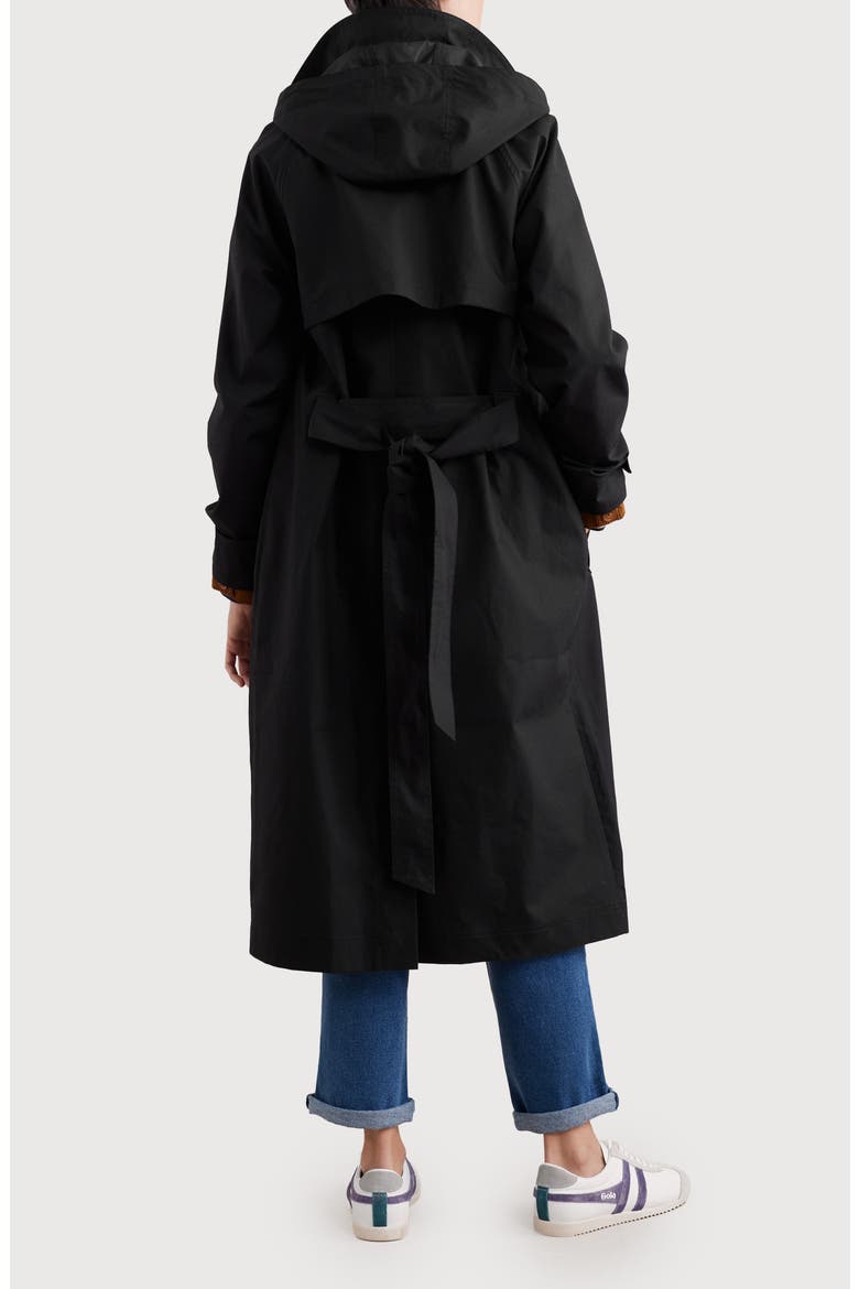 Penweathers Waterproof Organic Cotton Trench Coat, Alternate, color, BLACK