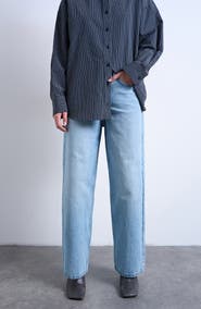 Topshop Cinch Low Rise Relaxed Jeans