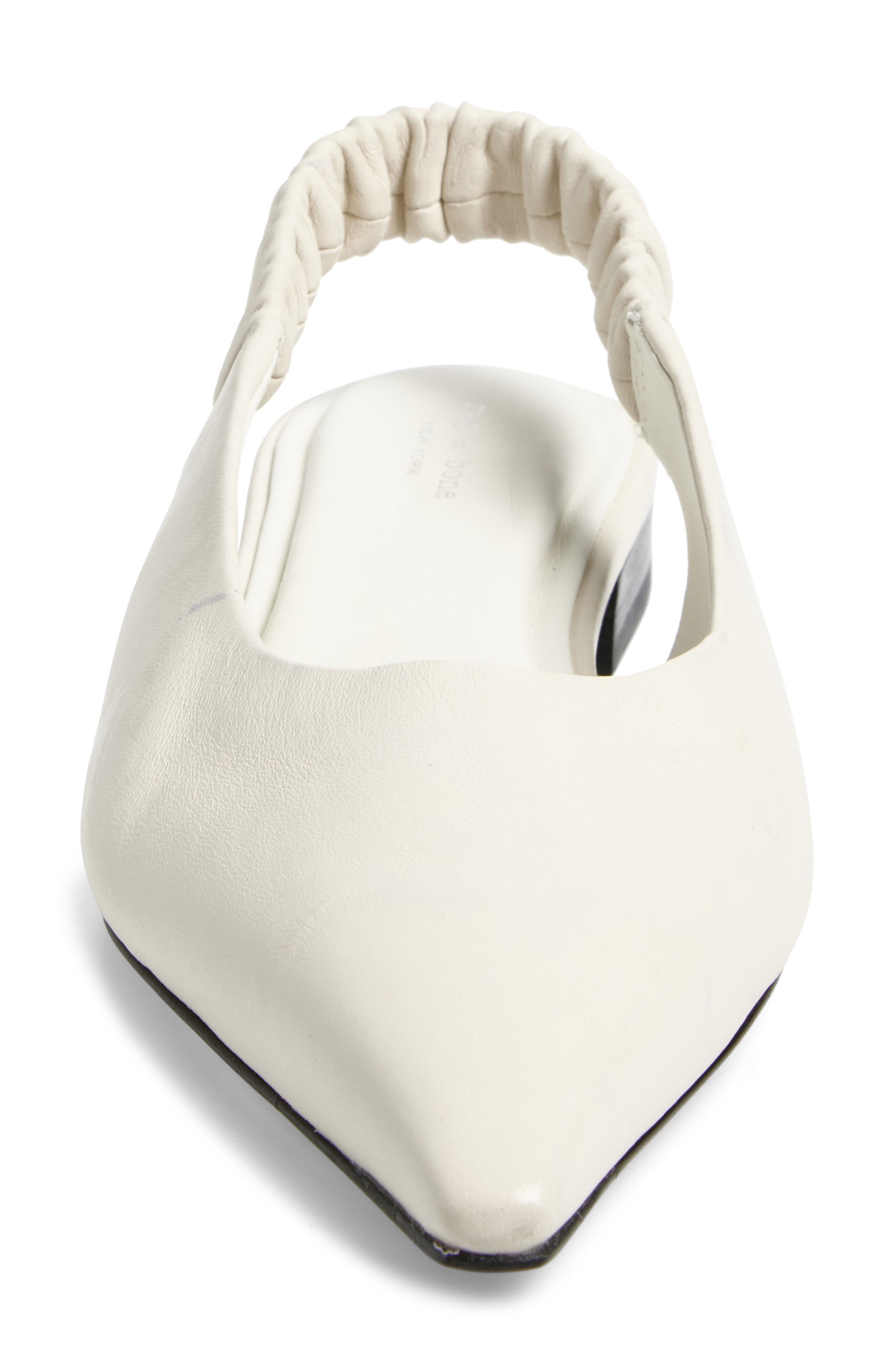 Mercer Pointed Toe Slingback Flat, Alternate, color, ANTIQUE WHITE