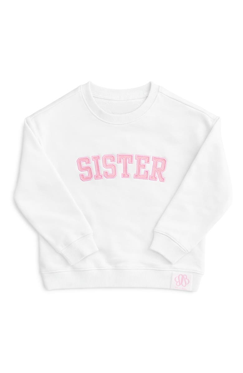 Bits & Bows Sister Sweatshirt, Main, color, White/Pink