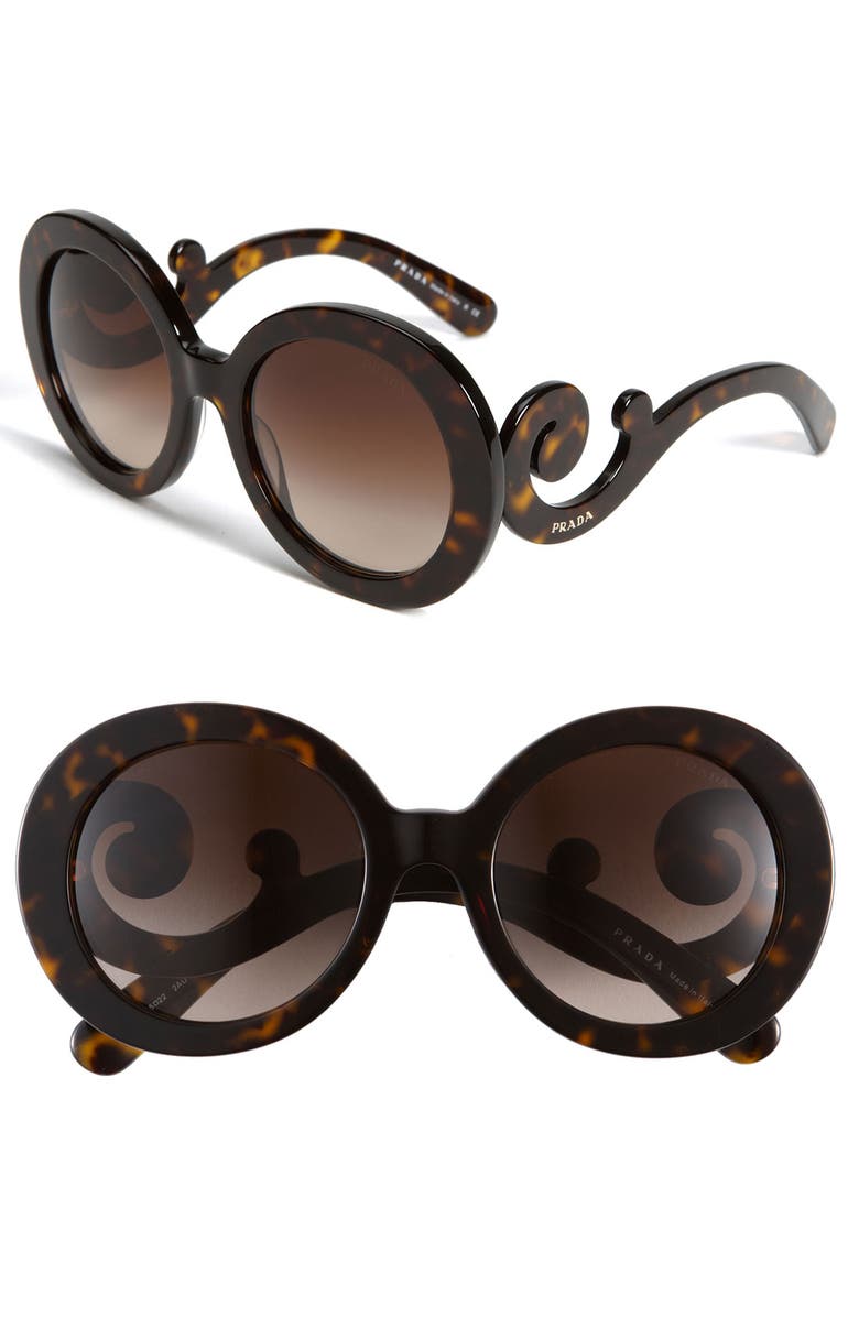 Prada 'Baroque' 55mm Round Sunglasses, Main, color,