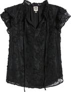 Anne Klein Ruffle Sleeve Lace Top