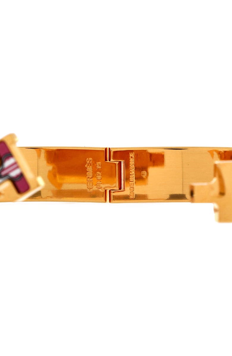 Pre-Owned Hermes Clic H Bracelet Printed Enamel Narrow, Alternate, color, Pink