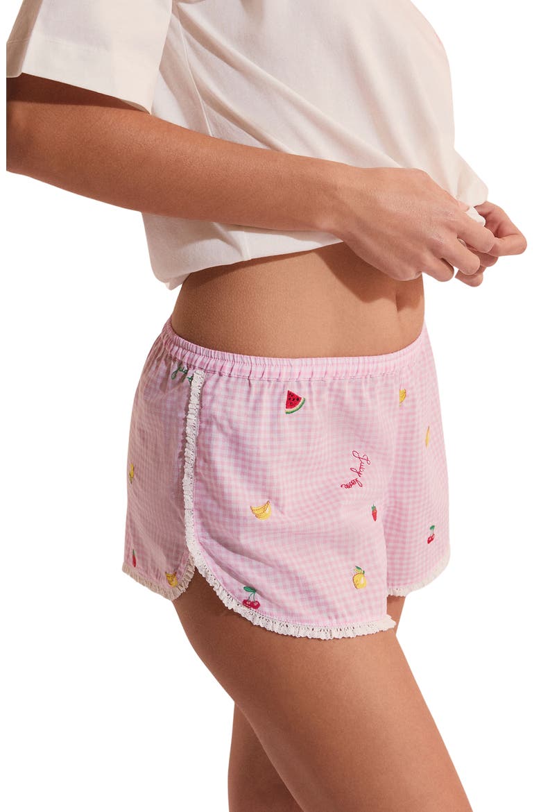 Brisa Cotton Pajama Shorts, Alternate, color, CANDY-PINK