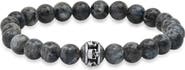 STEELTIME Men's Agate Skull Bead Bracelet