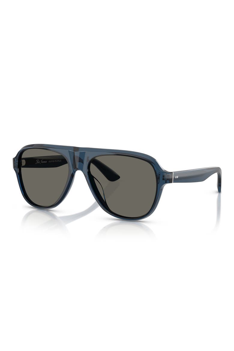Paul Newman 57mm Pilot Sunglasses, Alternate, color, NEWMAN BLUE / CARBON GREY