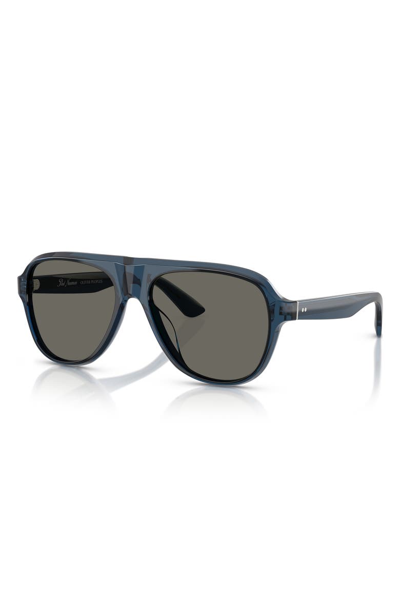 Oliver Peoples Paul Newman 57mm Pilot Sunglasses, Alternate, color, Newman Blue / Carbon Grey
