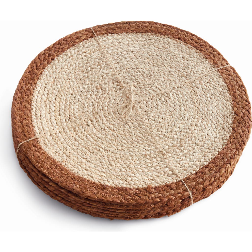 Napa Home & Garden Jute Coil Round Placemats, Set Of 8 In Multi