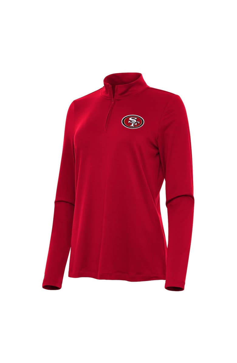ANTIGUA Women's Antigua  Scarlet San Francisco 49ers Reprocess Quarter-Zip Top, Alternate, color, Scarlet