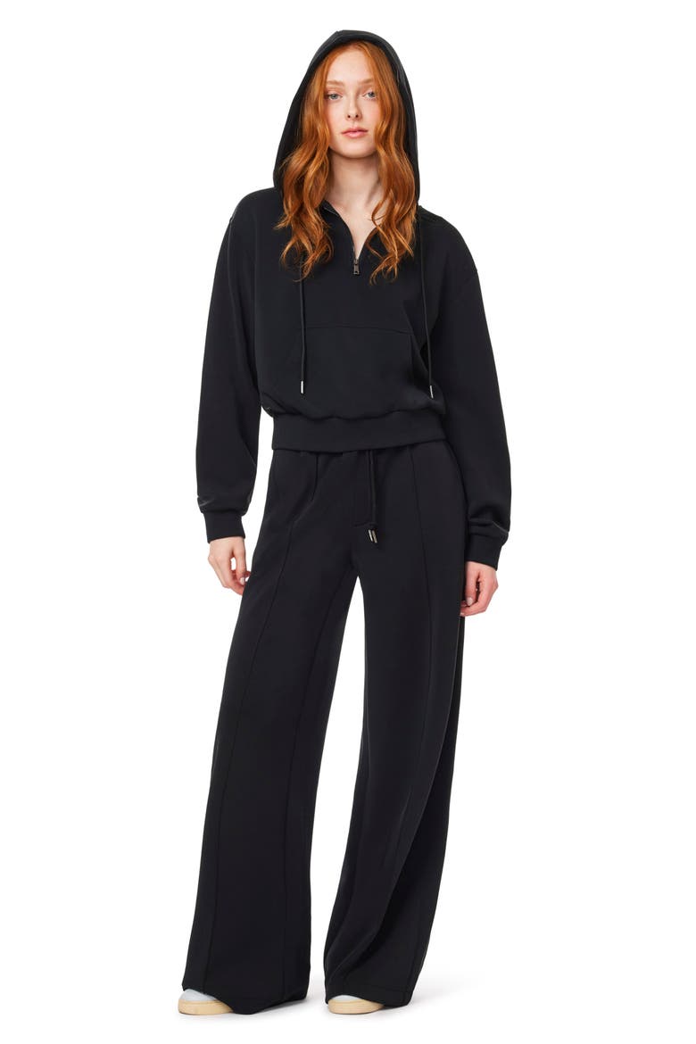 Quarter-Zip Hoodie, Alternate, color, BLACK