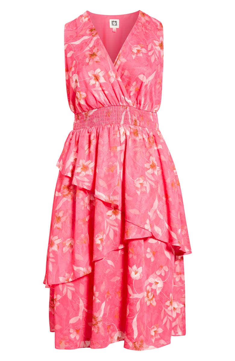 Anne Klein Tiered Ruffle Midi Dress, Alternate, color, 