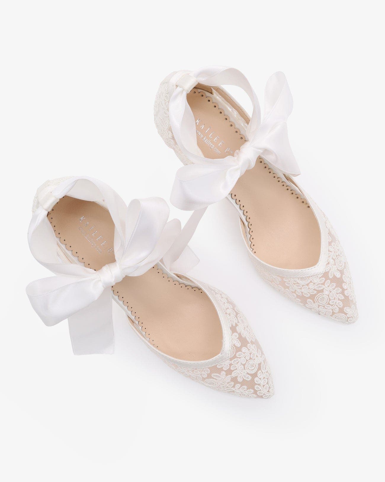 Kailee P Abby Lace Block Heel with Satin Ankle Tie, Alternate, color, White