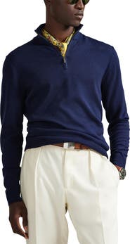Polo Ralph Lauren Mock Neck Cotton Quarter Zip Sweater