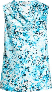 KASPER Floral Print Cowl Neck Top