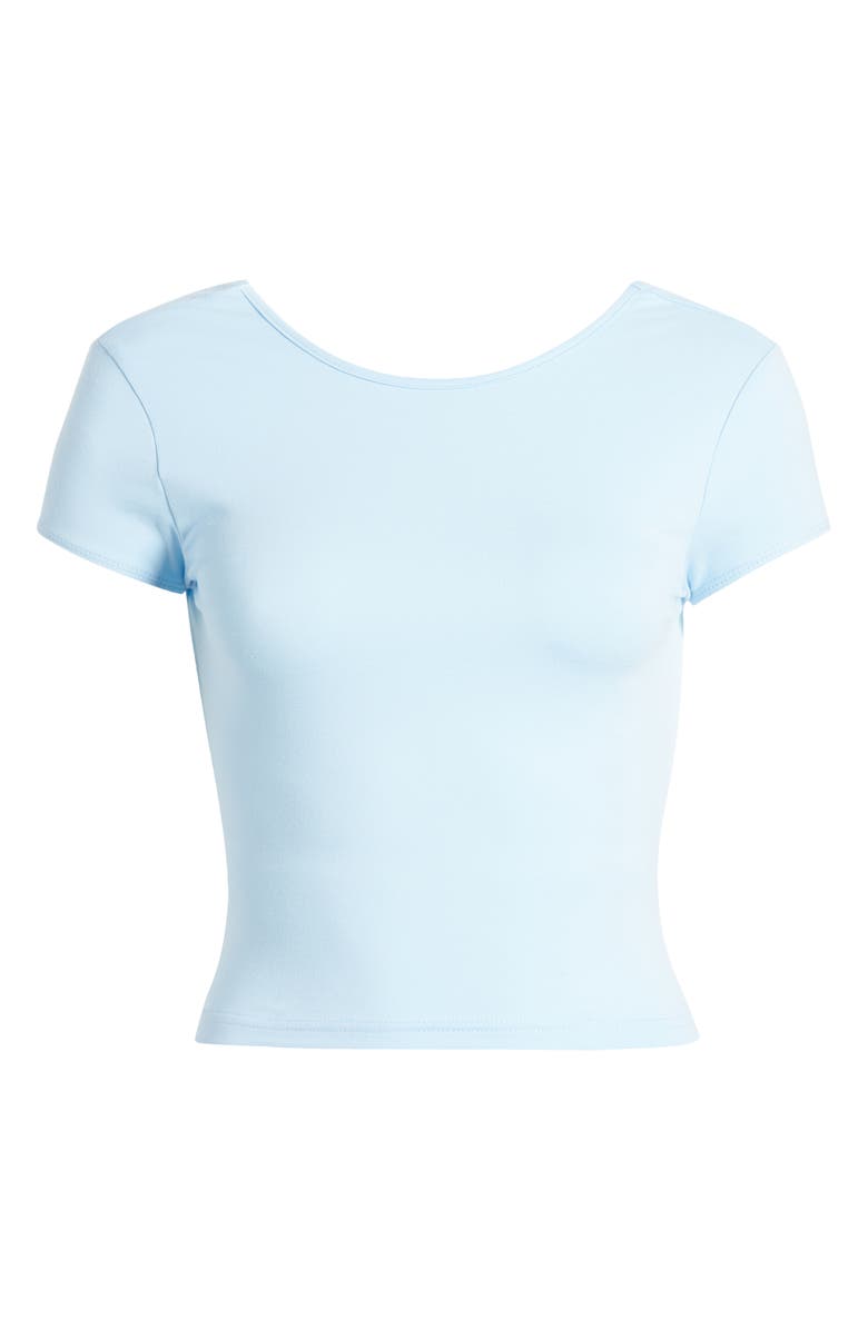 EDIKTED Bambi Open Back Crop T-Shirt, Alternate, color, Light-Blue