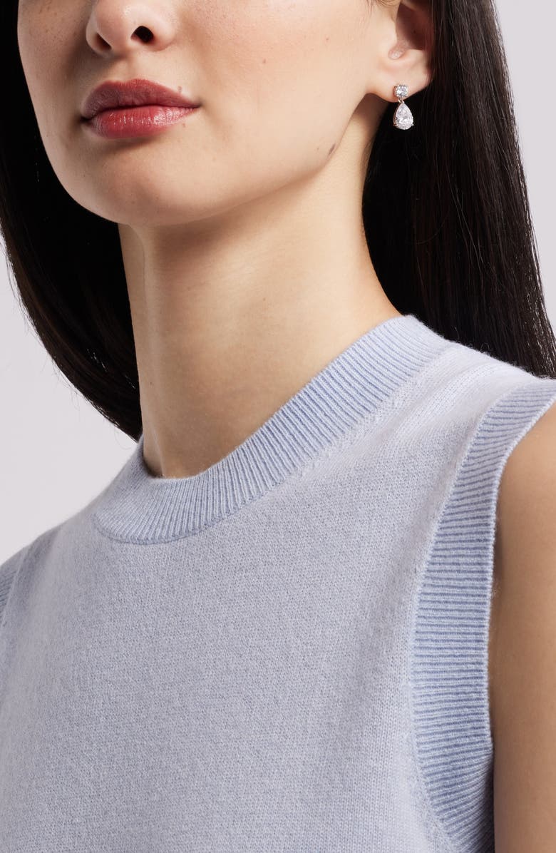 Nordstrom Cubic Zirconia Teardrop Earrings, Alternate, color, Clear- Silver