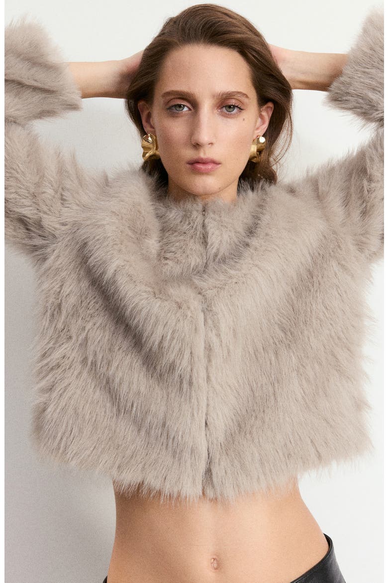 Bruni Faux Fur Jacket, Main, color, LIGHT/PASTEL BROWN