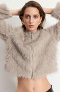 MANGO Bruni Faux Fur Jacket