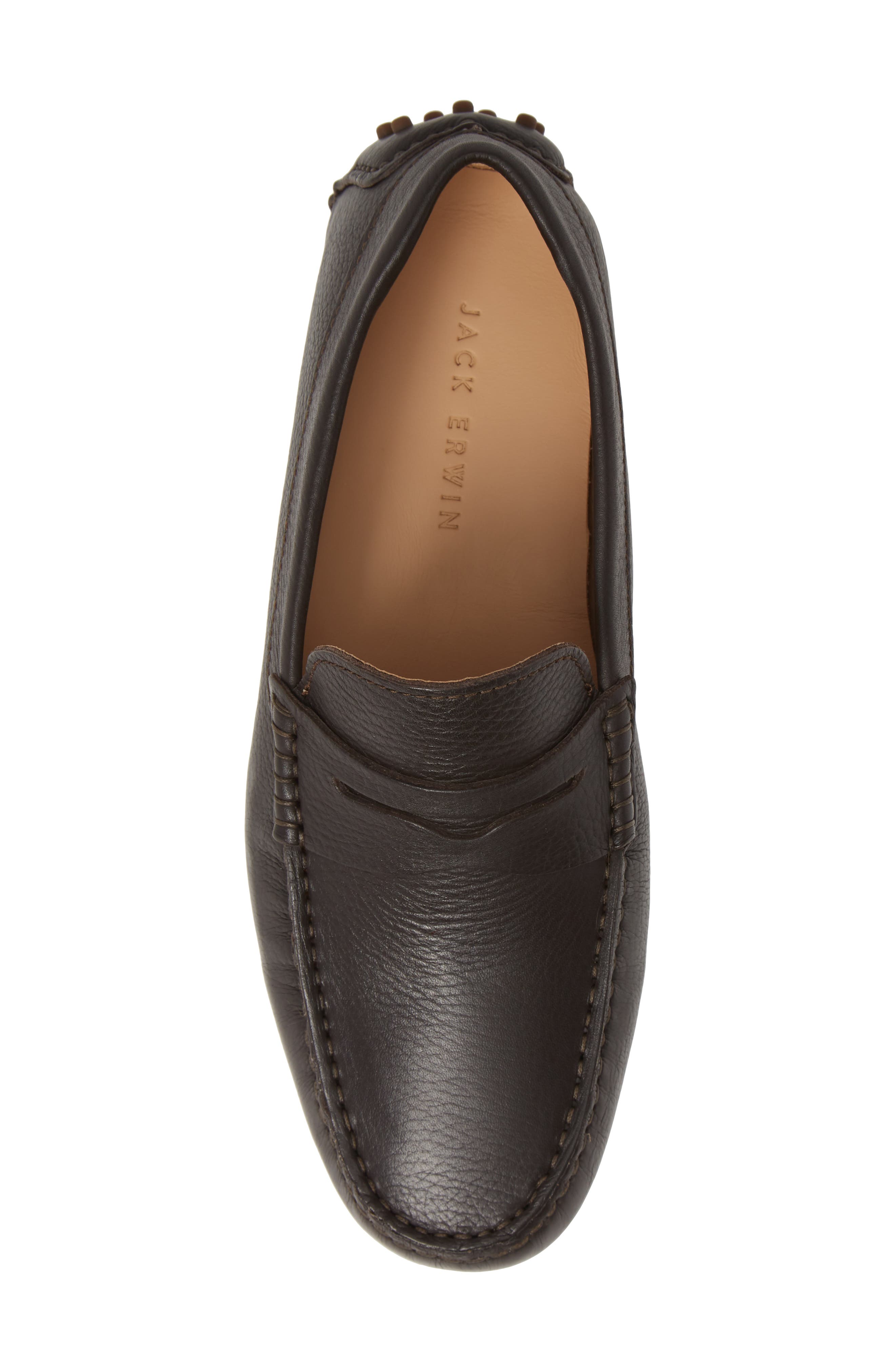 Parker Driving Shoe, Alternate, color, DARK BROWN PEBBLE LEATHER