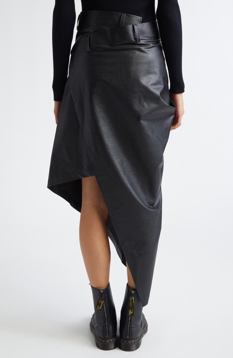 Junya Watanabe Asymmetric Faux Leather Skirt, Alternate, color, Black
