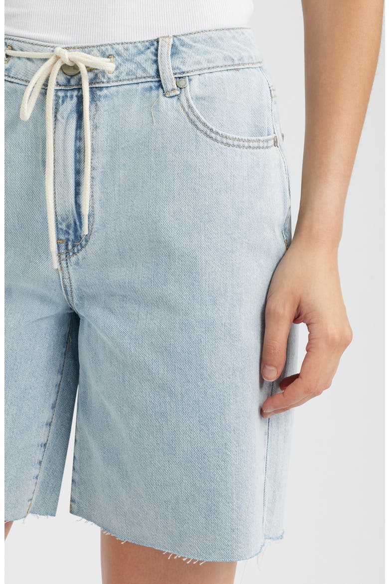 Drawstring Raw Hem Denim Shorts, Alternate, color, VALINDA