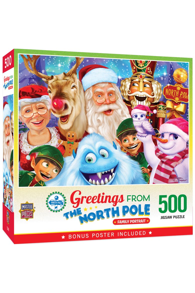 North Pole Family Portrait 500pc Puzzle, Main, color, Multicolor