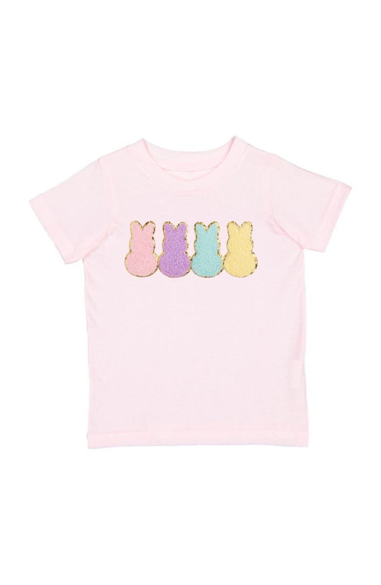 Sweet Wink Easter Peeps Patch Short Sleeve T-Shirt, Main, color, Pink