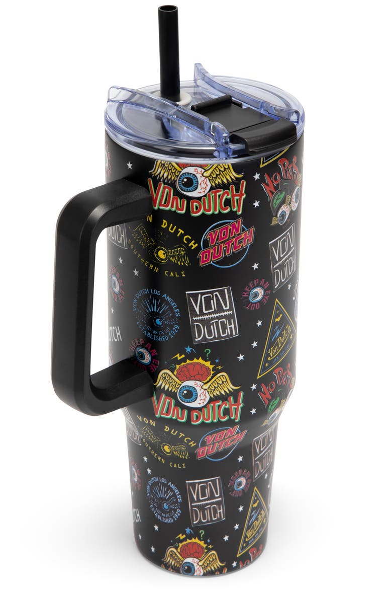40oz Double Walled Insulated Stainless Steel Tumbler, Alternate, color, Black Jax
