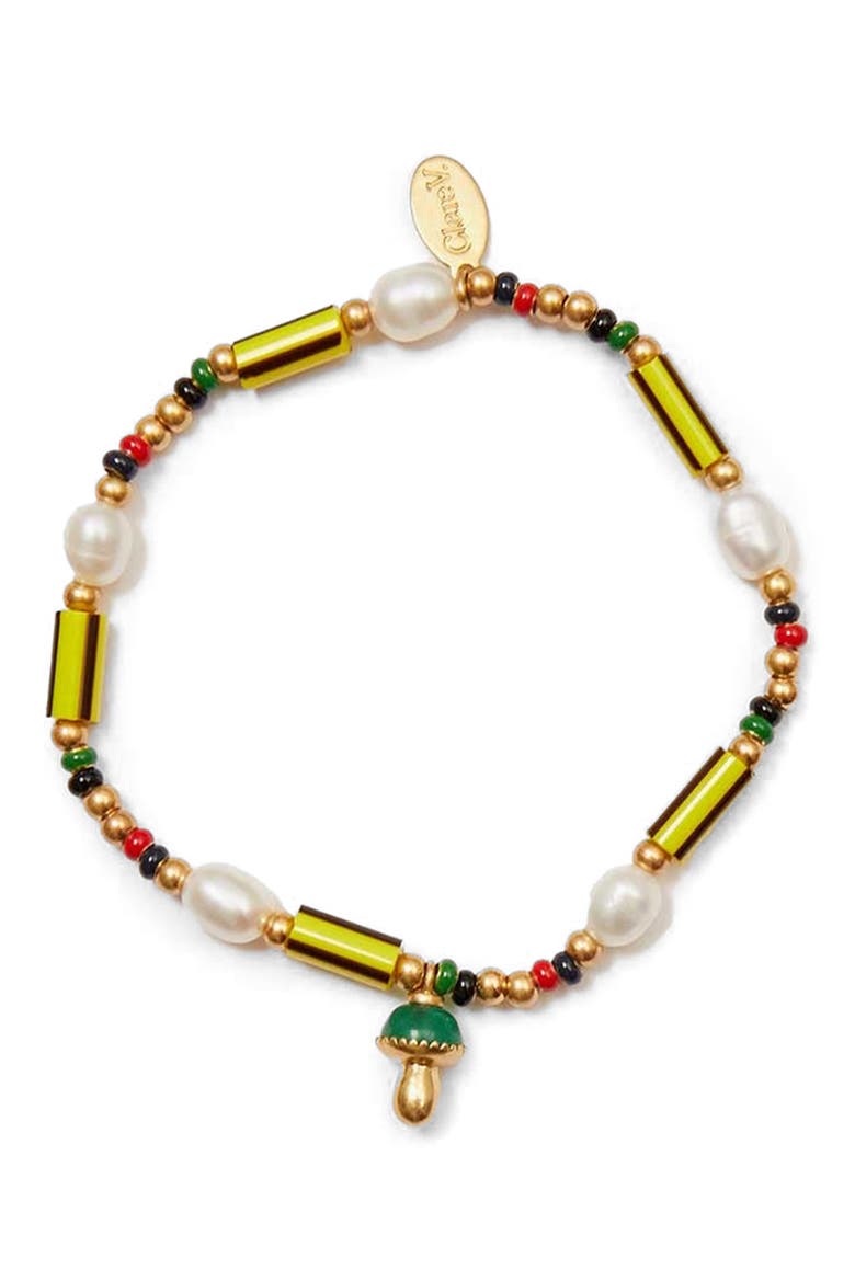 Beaded Charm Bracelet, Main, color, GOLD