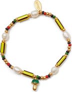 Clare V. Beaded Charm Bracelet