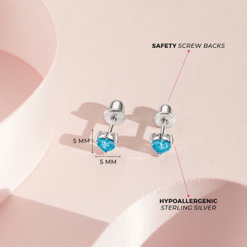Shop In Season Jewelry Cubic Zirconia Birthstone Heart Solitaire Earrings In March