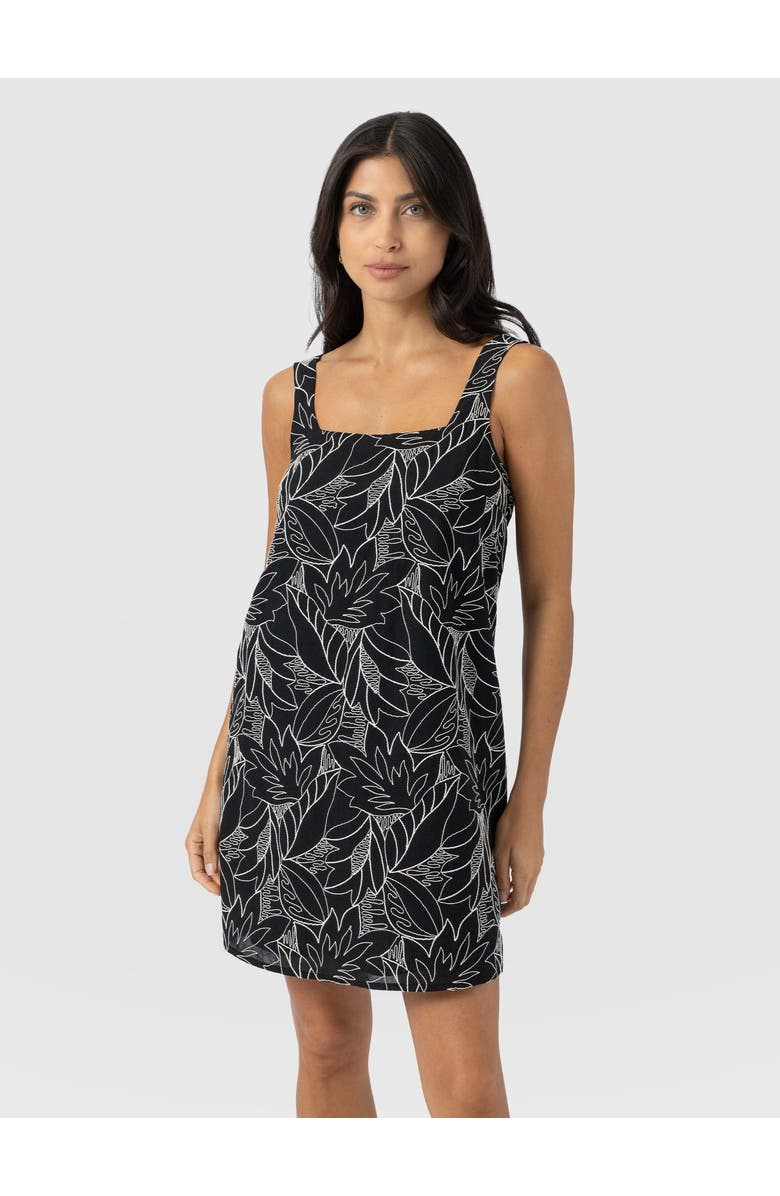 Saint + Sofia Corinne Cami Dress, Alternate, color, Black Embroidered