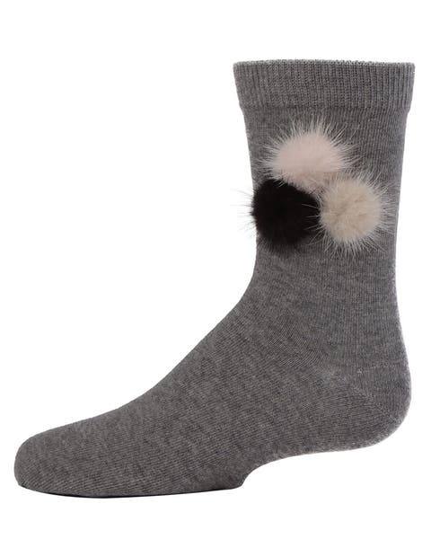 Fluffy Trio Pom-Pom Crew Socks (Toddler, Little Kid & Big Kid)