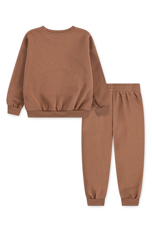 Nike Kids' Essential Fleece Sweatshirt & Joggers Set In Brown