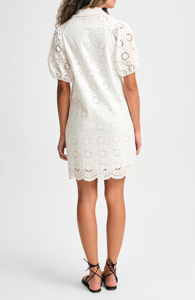 Isaac Mizrahi New York Eyelet Puff Sleeve Shirtdress, Alternate, color, White