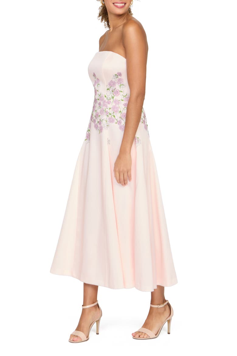 Tabitha Embroidered Strapless Midi Dress, Alternate, color, DELICATE PINK
