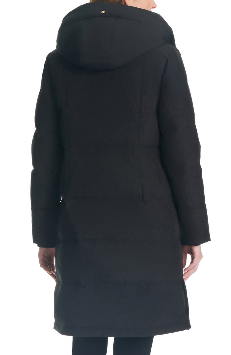 Kate Spade New York Longline Quilted Parka with Faux Fur Trim, Alternate, color,