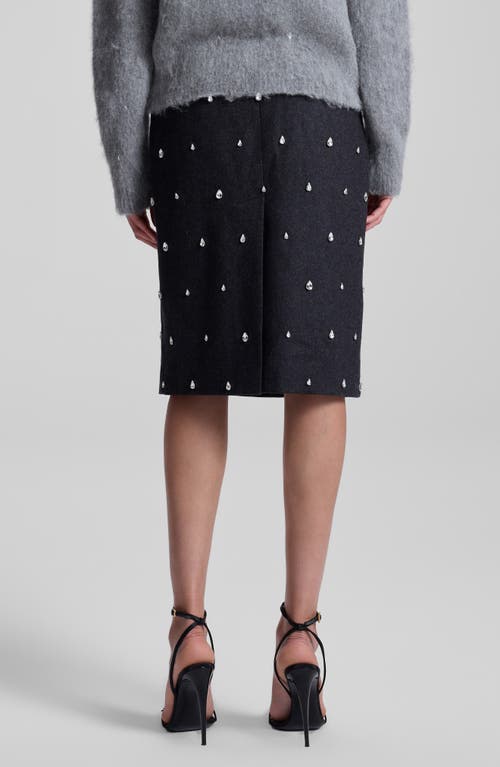 A.l.c Opal Crystal-embellished Wool-blend Felt Pencil Skirt In Charcoal