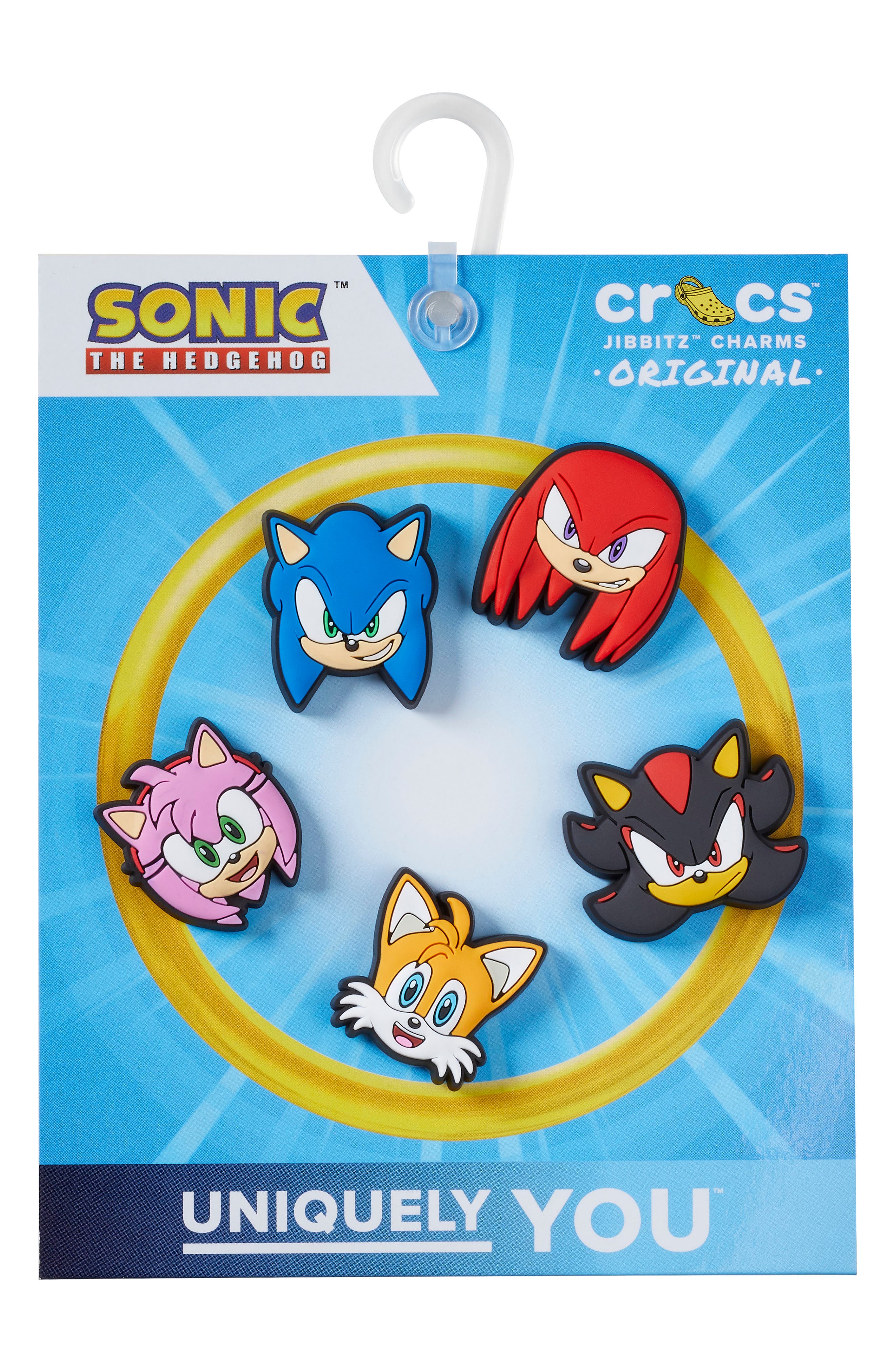 CROCS Sonic the Hedgehog 5-Pack Jibbitz Shoe Charms, Main, color, White