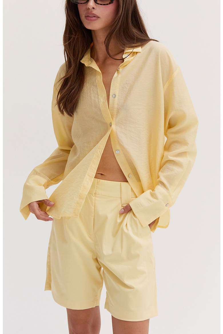 Tailored Trouser Shorts, Alternate, color, Yellow