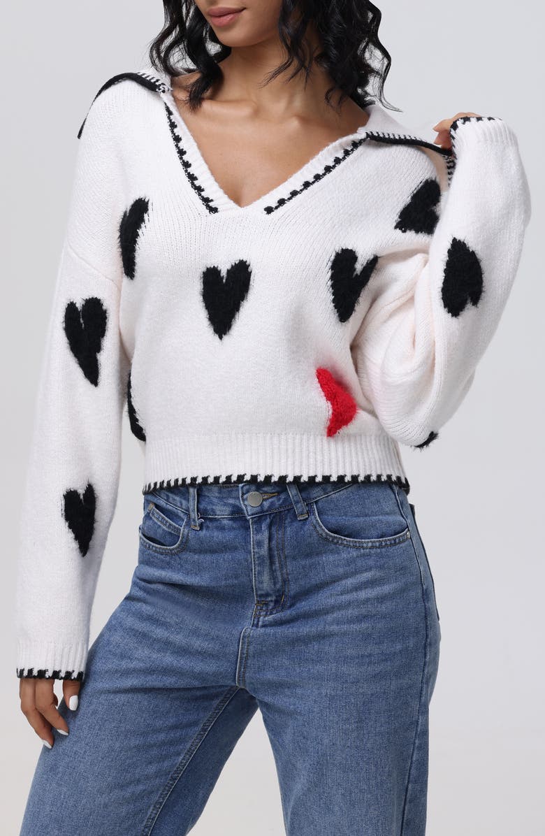 525 Amor Intarsia Heart Sweater, Main, color, 